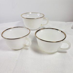 Vintage Anchor Hocking Fire King Translucent Coffee Tea Cup Swirl Gold Rim 22K